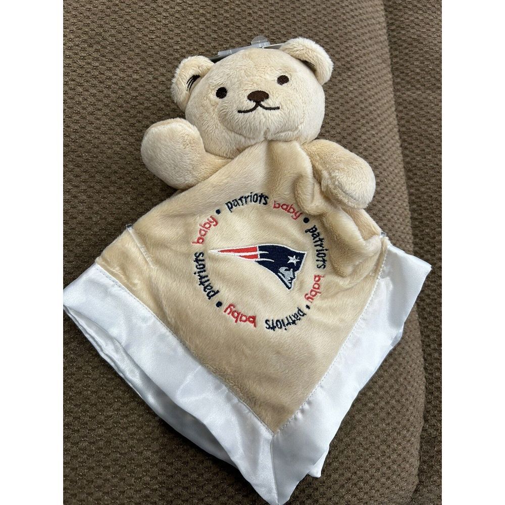 Baby Fanatic New England Patriots Teddy‎ Bear Tan Security Blanket Lovey